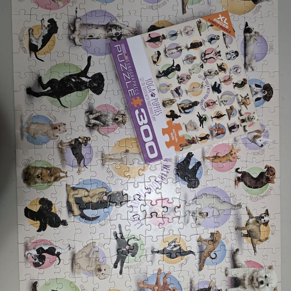 300-Piece Dog Yoga Puzzle - Colorful Circles